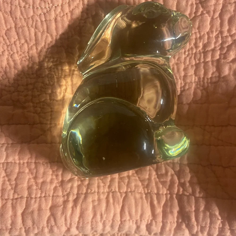 Crystal Clear Glass Bunny Figurine